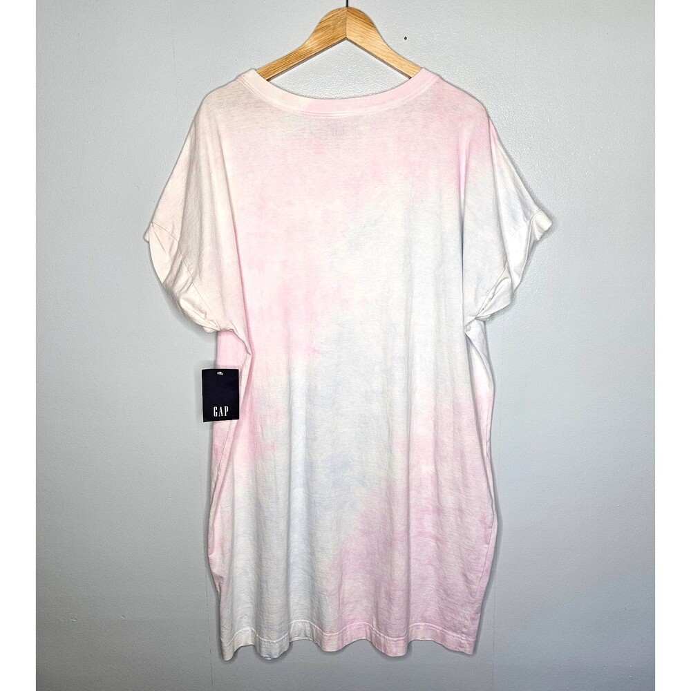 GAP Women's T-Shirt Dress XL Tie-Dye Cotton Jersey Short Sleeve Casual Pullover - Picture 3 of 8